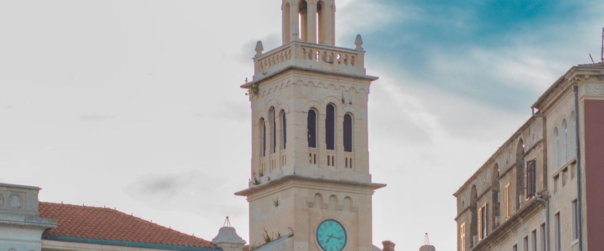 Historic Church in Croatian Countryside (Aerial View)